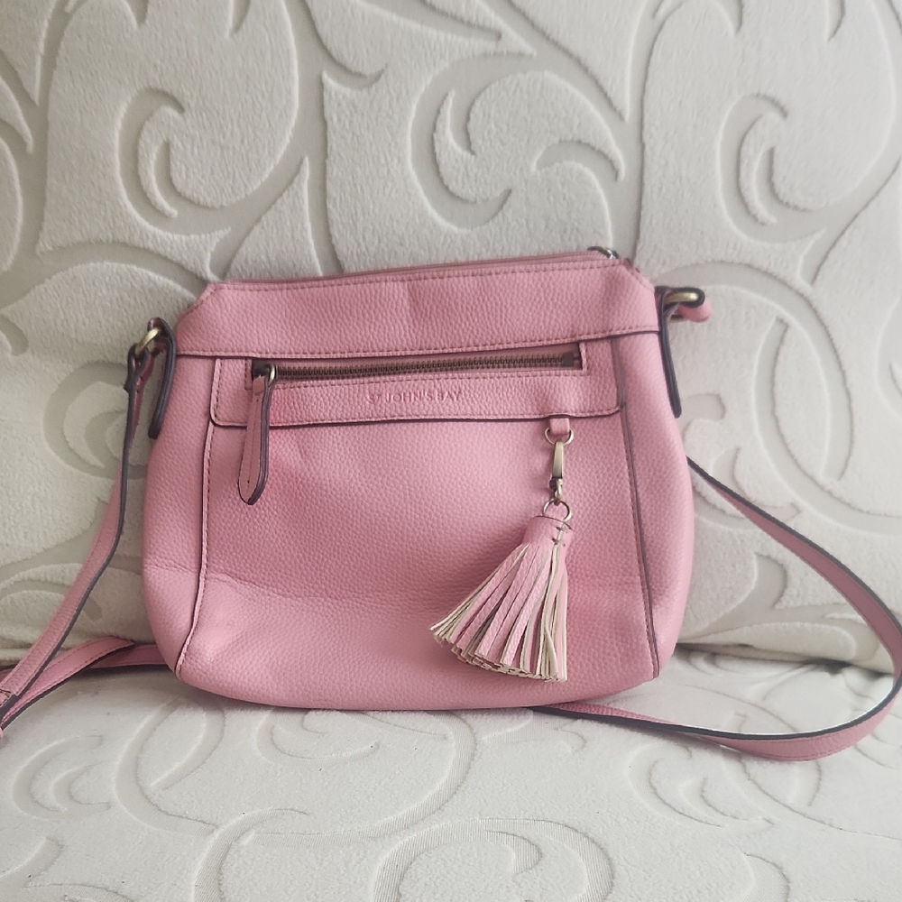 St. John's Bay Pink Crossbody Bag with Tassel